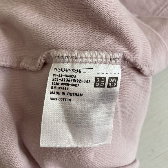 Uniqlo Womens Small Pink Short Sleeve Shirt 100% Cotton Casual Basic Minimalist - Picture 8 of 8